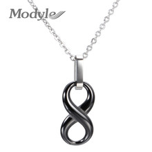 Modyle Fashion Ceramic Infinity Pendant Necklaces For Women Black White Innocuous Ceramic Necklace Jewelry 2024 - buy cheap