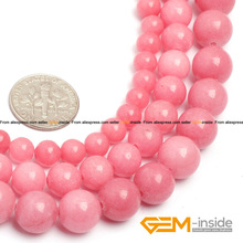 Round Pink Jades Beads Fashion Jewelry Bead DIY Bead For Women Bracelet  & Necklace Making Strand 15" Wholesale! 2024 - buy cheap