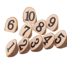 10pcs/lot Natural Digital bevel Wooden Clips Decorations Number 1-10 Photo  Clips For Message Cards Office Supply 2024 - buy cheap