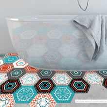 Funlife-pegatinas impermeables de suelo para baño, azulejos decorativos de estilo de pintura colorida, adhesivos antideslizantes para suelo 2024 - compra barato