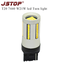 JSTOP-señal de giro de coche, bombillas amarillas de 12V, T20 7440 W21W, Canbus sin error para luces traseras o delanteras (sin hiperflash) 2024 - compra barato