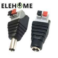 DC LEVOU Conector DC Masculino & Feminino DC 2.1*5.5 milímetros DC Power Jack Plug Adapter Conector Única Cor tira conduzida 3528/5050/5730 XF30 2024 - compre barato