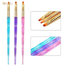 3pcs Nail Art Flat Brush Pen Crystal Handle UV Gel Extension Builder Nail Painting Phototherapy Brushes Manicure Drawing Tools 2024 - buy cheap
