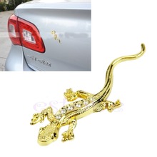 3D Gecko Shape Chrome Badge Emblem Decal Car Truck Motor Sticker Decals Silver Golden 2024 - buy cheap