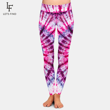 Letsfind marcas novas mulheres tie-dye print leggings cintura alta elástico leite seda impresso tornozelo-comprimento leggings casuais mais tamanho 2024 - compre barato