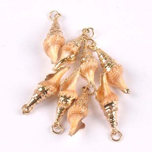 7x30mm Natural Beige Spiral Shell Gold Plated for DIY handmade pendant SeaShells Home decoration 5pcs TRS0265 2024 - buy cheap