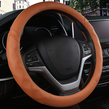 38CM Car Steering Wheel Cover Anti slip Leather Cars Wheels Covers Breathable Hand Stitching Steering-Wheel Car-stying Universal 2024 - buy cheap