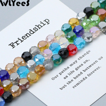 WLYeeS-Cuentas planas con forma de pan austriaco para mujer, 8x6mm, espaciador de cristal, cuentas sueltas de vidrio, joyería artesanal, fabricación de pendientes y pulsera, 50 Uds. 2024 - compra barato