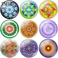 Стеклянные кабошоны TAFREE Yoga Mandala с изображением мандалы в индийском стиле, камеи, подвески 12 мм-20 мм, бусины для рукоделия, ювелирные изделия 2024 - купить недорого