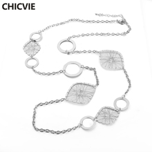 CHICVIE Women Silver Color Necklace Retro Collar Hollow Alloy Necklaces & Pendants Female Ethnic Jewellery Vintage Accessories 2024 - buy cheap