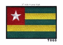 TOGO 100% Вышивка Флаг патч 3 "широкий значок/патч/Войлок прямоугольник 2024 - купить недорого