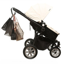 Mosquetón de aluminio negro para cochecito, ganchos para silla de paseo, colgador para bolsa de la compra, carro, botón de escalada, accesorios de cochecito de bebé 2024 - compra barato