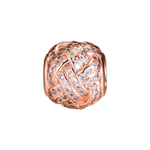 CKK Beads Rose Gold Love Knot Charms Silver 925 Original Fits Pandora Bracelet Sterling Silver Jewelry Making Charm Bead 2024 - buy cheap