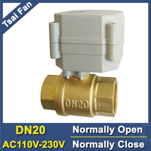 TF20-B2-C 2-Way Brass BSP/NPT 3/4'' DN20 Full Port  Electric Normally Open/Close Valve With Indicator AC110V-230V Metal Gear 2024 - buy cheap