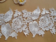 3 Yards Exquisite White Lace Rose Embroidered Lace Trim Wedding Fabric 6.69 Inches Wide 2024 - buy cheap