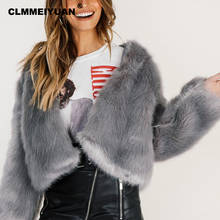 2018 Must Have Gray Faux Fur Coat Women Thick Warm Winter Jackets Coats Long Sleeve Cozy Faux Fur Jacket Women Elegant Outerwear 2024 - buy cheap