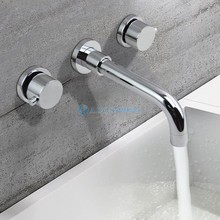 Contemporary Chrome Finish Brass Three Holes Two Handles Hot And Cold Mixer Sink Faucet Bathroom Basin Tap MPAZ002A 2024 - buy cheap