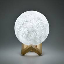 Новинка перезаряжаемый 3D светодио дный принт Луна Светодиодная лампа 3 светодио дный цвета светодиодный ночник 3D принт Луна светодио дный настольная лампа домашний декор креативный подарок 2024 - купить недорого