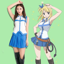 Fantasia cosplay fairy tail lucy heartfilia, conjunto de uniforme lolita + saia 2024 - compre barato