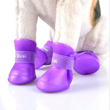 Zapatos impermeables para perros pequeños, botas de goma de silicona para cachorros, 4 unids/set por juego 2024 - compra barato