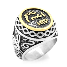 Stainless steel Muslim Men Ring Islamic Shahada Turkey Quran Aqeeq Allah Middle Eastern Male aWedding Engagement Party 2024 - buy cheap