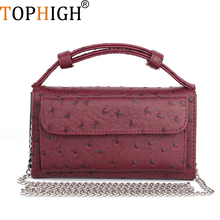 TOPHIGH Fashion Purse Genuine Leather Women Shoulder Bag Flap Evening Clutch Snake Skin Crossbody Handbags sac 2024 - buy cheap