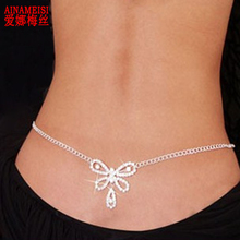 AINAMEISI Hot Sale Sexy Crystal Belly Waist Chain Women Rhinestone Butterfly Charm Bikini Party Body Jewelry 2024 - buy cheap