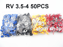 50PCS RV3.5-4 Insulated ring terminal electrical wire crimp connector AWG 2024 - buy cheap