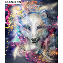 MOONCRESIN Diamond Embroidery Animal Wolf 5D Diy Diamond Painting Cross Stitch Full Square Rhinestone Mosaic Pattern Home Decor 2024 - buy cheap