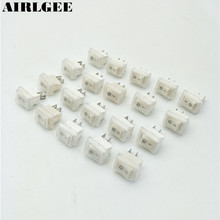 Interruptores rocker à prova d' água, alta qualidade, 20 peças, 15mm x 10mm, 2pin, spst, branco com tampa à prova d'água, ac, 3a, 250v, 6a, 125v