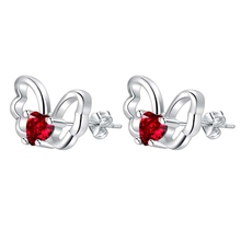dear red zircon butterfly Top quality free shipping silver plated Earrings for women fashion jewelry /ZWEEUMJT JPQIPWHL 2024 - buy cheap