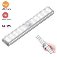 Lâmpada noturna de led pir com sensor de movimento, luz noturna sem fio para closet corredor guarda-roupa, sob o armário, 3 modos, recarregável por usb 2024 - compre barato