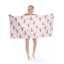 Банное полотенце с принтом Фламинго/единорога, модные полотенца из микрофибры для занятий фитнесом и плаванием, быстросохнущее Спортивное пляжное полотенце для йоги, Новинка 2024 - купить недорого