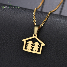 Nextvance Two Girl in House Pendant Necklaces Love Mama Daughter Choker Necklace Women Jewelry Collier 2024 - buy cheap