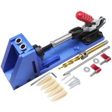 Big sales Woodworking Guide Carpenter Kit System inclined hole drill tools clamp base Drill Bit Kit System Pocket Hole Jig Kit 2024 - buy cheap