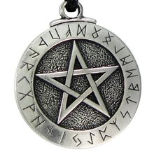 LangHong-collar grande colgante para mujer, 1 Uds., runas vikingas, pentagrama, pagano, joyería 2024 - compra barato