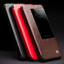 Умный флип-чехол для Huawei Mate 20 Pro Mate20, из натуральной воловьей кожи, с окошком для смартфона 2024 - купить недорого