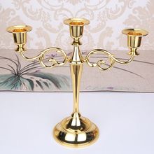 Gold/Silver candelabra metal candle holders wedding/home/living room decorate candelabrum 3 arm candlestick table centerpiece 2024 - buy cheap