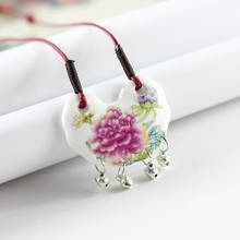 Butterfly Flower Ceramic Necklace Natural Stone Pendants Vintage Jewelry Long Chain Choker Statement Charms For Women Accesories 2024 - buy cheap