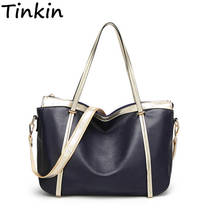 Tinkin brand soft PU leather women handbag larger size casual women bag candy color female shoulder bag messenger bag 2024 - buy cheap