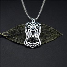 Elfin Wholesale Trendy Chinese Shar Pei Necklaces Gold Color Silver Color Dog Jewellery Chinese Shar Pei Pendant Necklaces 2024 - buy cheap