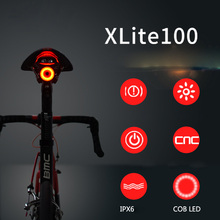 Xlite100 lanterna de freio para bicicleta, luz do farol liga e desliga automaticamente, recarregável via usb, luz traseira inteligente 2024 - compre barato