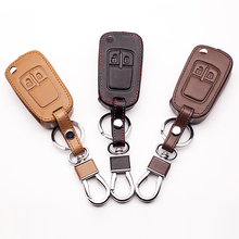 Автомобильный чехол для ключей из натуральной кожи, сумки с наборами ключей для Opel Mokka Astra Corsa Antara модели Insignia, Meriva Zafira,2 кнопки, складной ключ 2024 - купить недорого