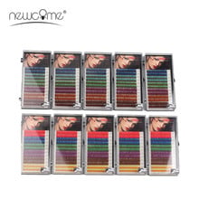 NEWCOME 100% Handmade Individual Eyelash Extension,Rainbow Synthetic Hair False Eye Lashes 6 Colors Faux Lashes 2024 - buy cheap