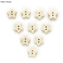 50pcs Natural color Star/Flower/Heart Wood Buttons Sewing Scrapbooking Clothing Handwork Gift Home Decor Card Making DIY 13mm 2024 - buy cheap