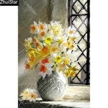 Pintura de diamante cuadrado completo 5D DIY, bordado de flores blancas de bonsái, mosaico de punto de cruz, decoración del hogar, regalo CJ24 2024 - compra barato