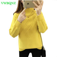 Women's soft turtleneck sweater fashion long-sleeve loose Knitwear pullover solid female warm sweater autumn winter casual shirt 2024 - buy cheap