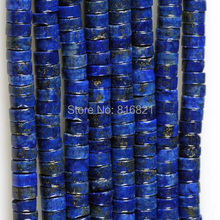 ( 1 strand/lot) New 6x4mm Dyed Lapis Lazuli Stone Heishi stone tube Spacer Beads Loose Beads 16" 2024 - buy cheap