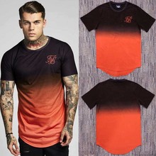 2019 Men ss Sik Silk Kanye West T-Shirt Sik Silk Men Casual Hip Hop Irregular cut Zipper Short Sleeved T-shirts Black orange 2024 - buy cheap