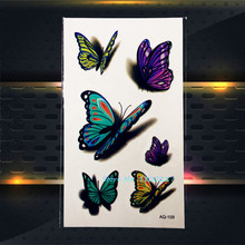 Adesivos de tatuagem temporária com detalhes em 3d, 1 peça, arte corporal, feminina, arte de borboletas, 2024 - compre barato